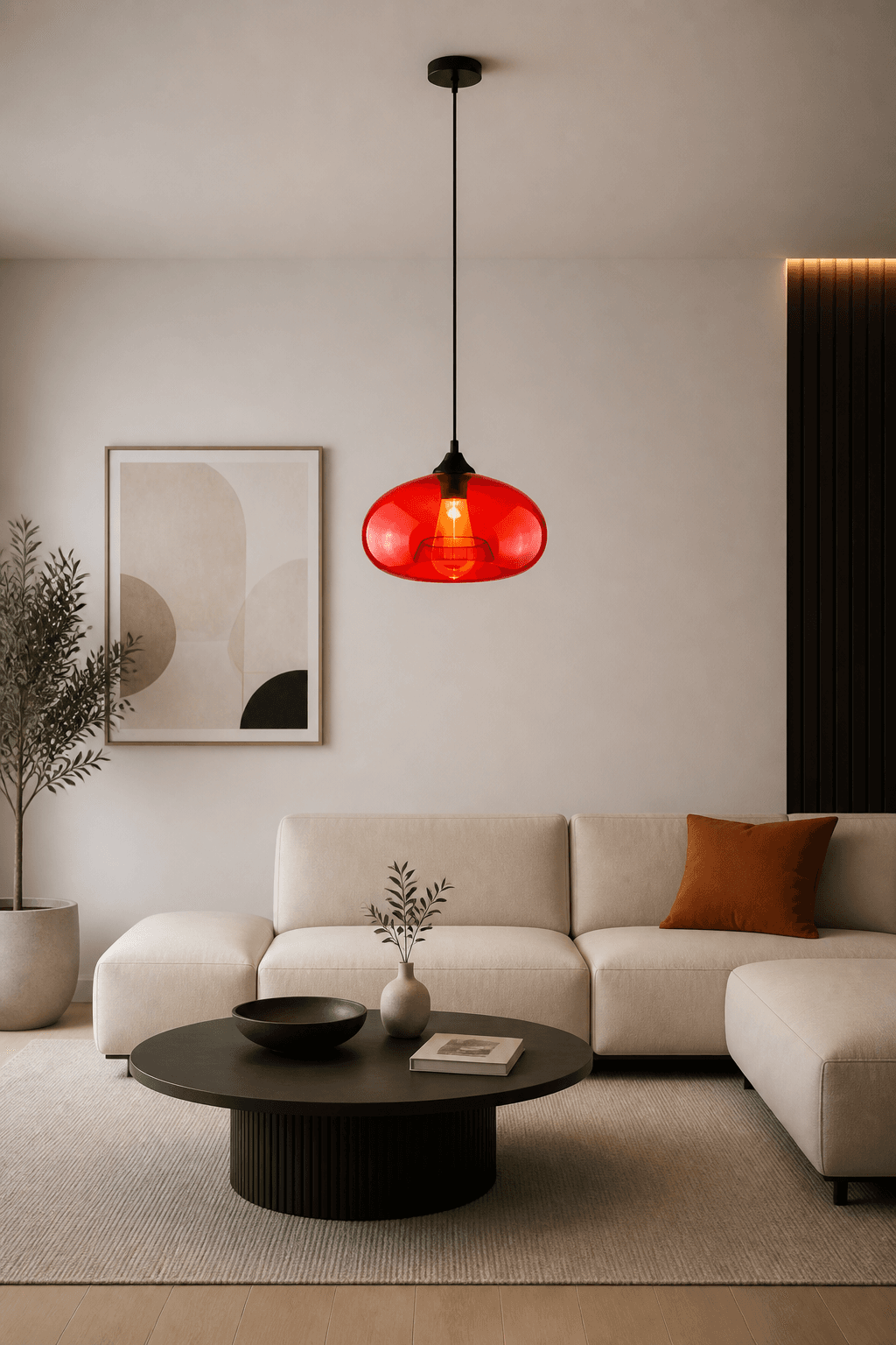 Modern Glass Pendant Light 27x15cm | E27 Adjustable Hanging Lamp for Kitchen & Dining