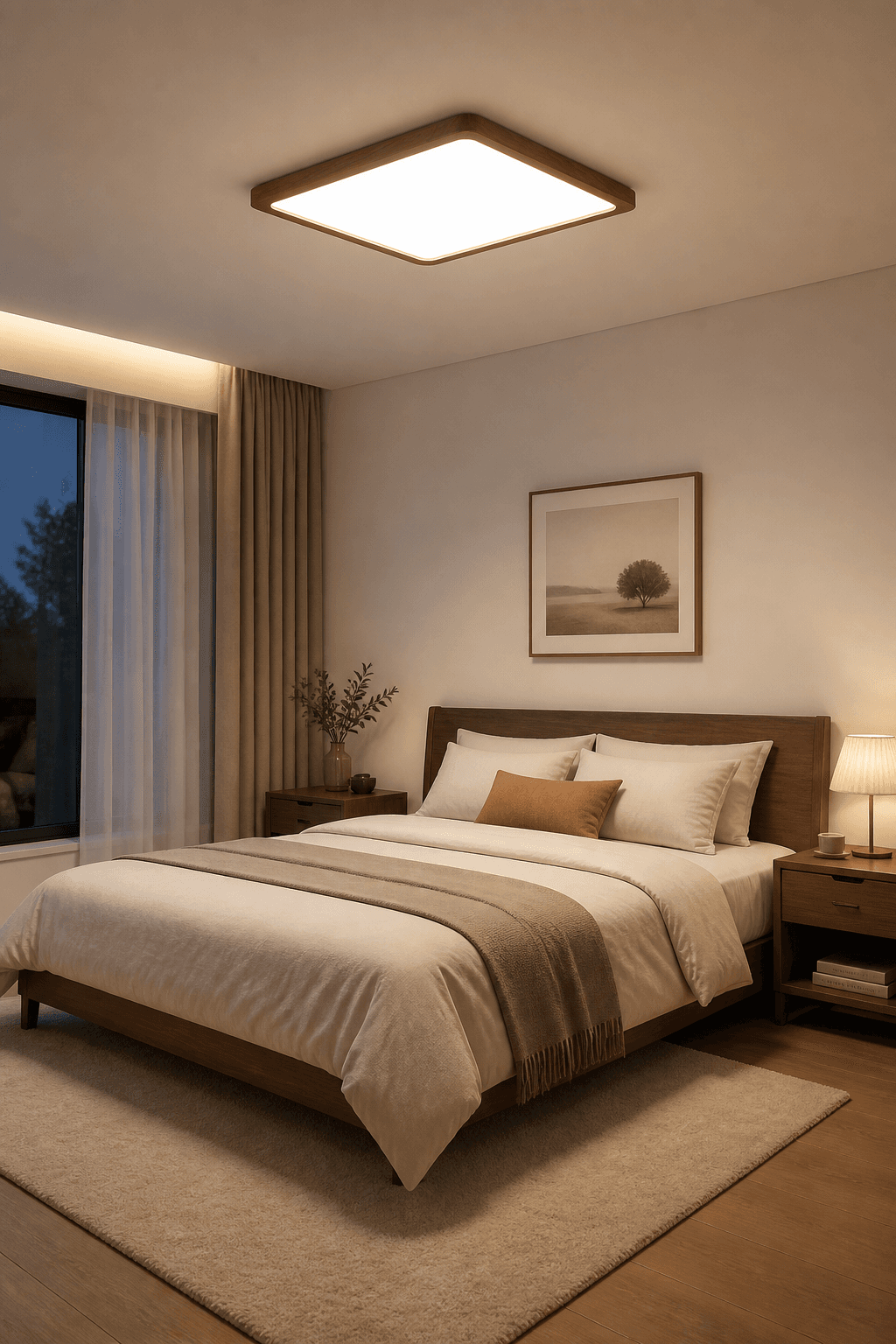 bug-proof Square Black Walnut Ultra-Thin LED Ceiling Light | High CRI 98