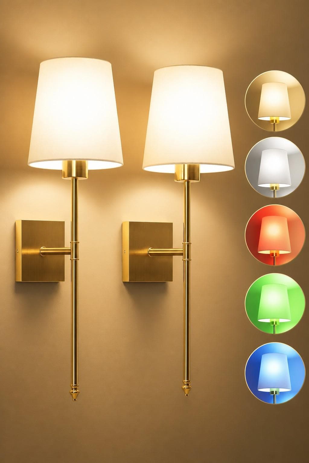 Battery Powered Fabric Wall Sconce | American Style Rechargeable Wall Lamp