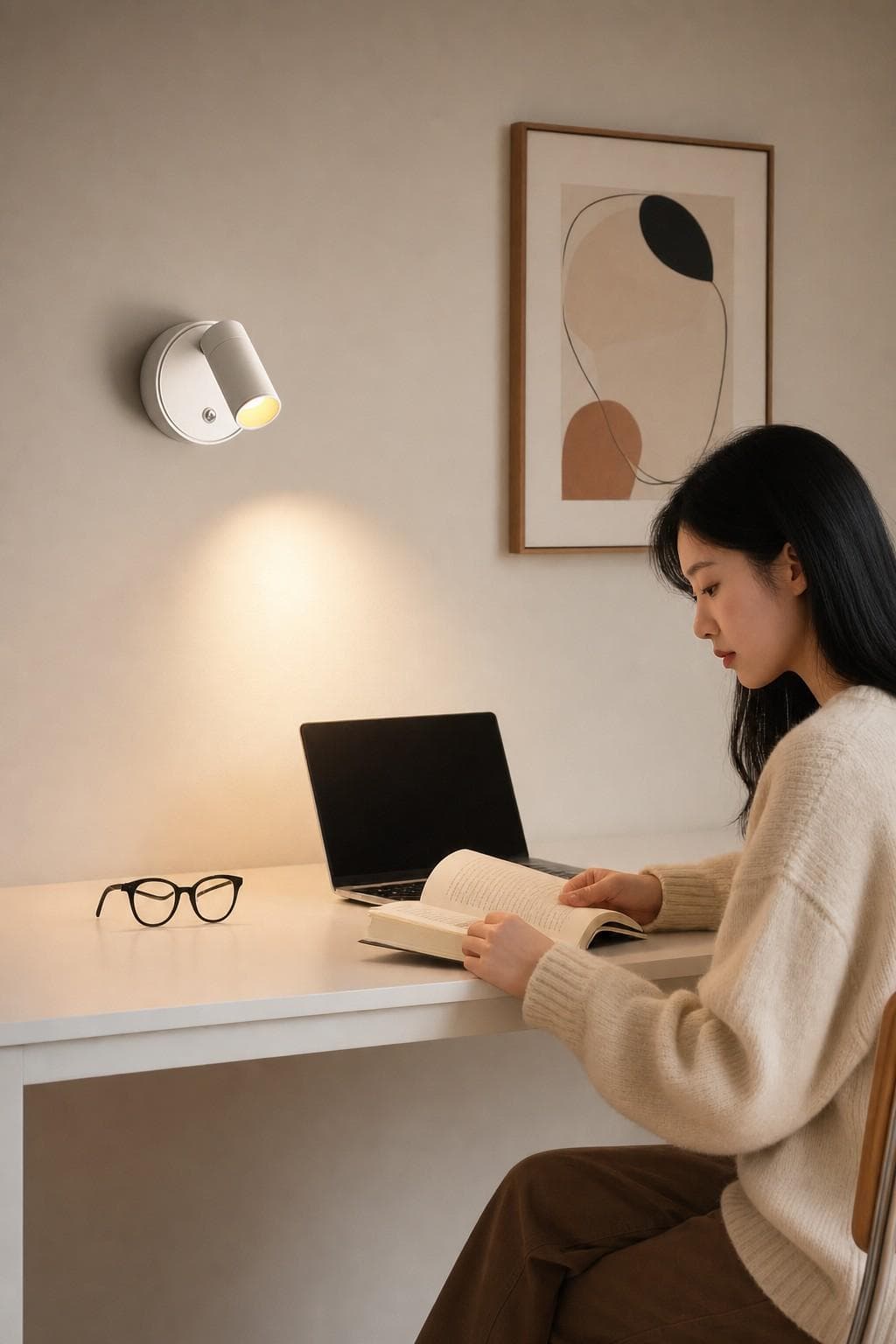 Compact COB LED Wall Sconce | Touch Dimmable Adjustable Light