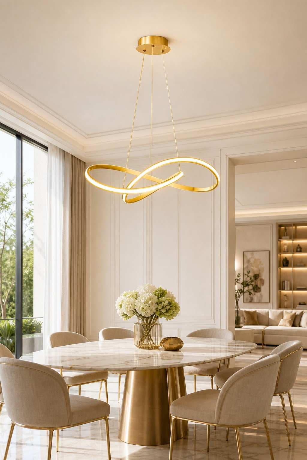 Modern Minimalist LED Pendant Light – 48W Aluminum & Acrylic Ceiling Light