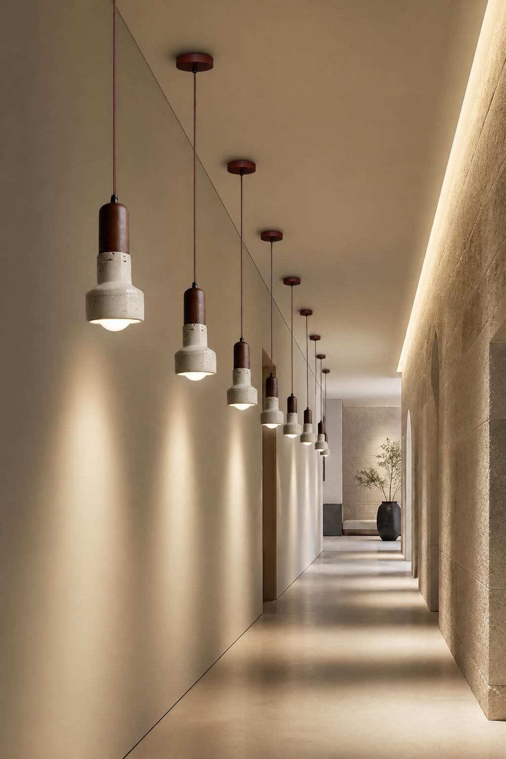Tall Stepped Yellow Cement Pendant Light for Dining Tables & Hotel Interiors – PDL-07F