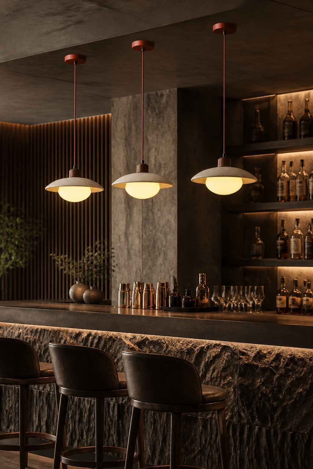 Yellow Travertine-Look Disc Pendant Light with Glass Diffuser for Dining Room & Bedside – PDL-08L