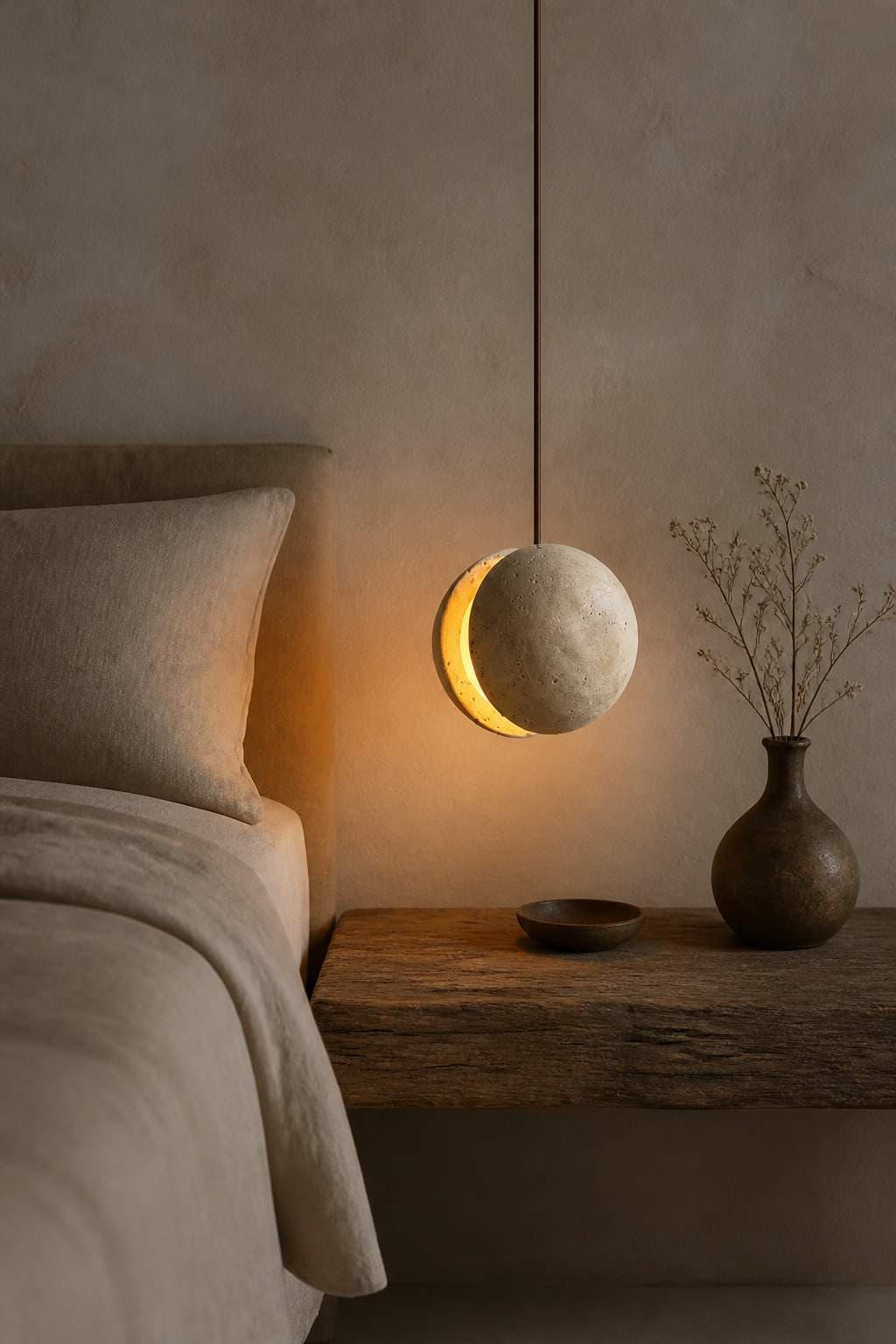 Split-Sphere Yellow Cement Pendant Light – PDL-12N